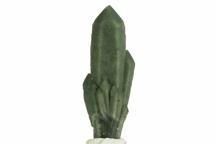 Green Hedenbergite Included Quartz Cluster - Mongolia #331871